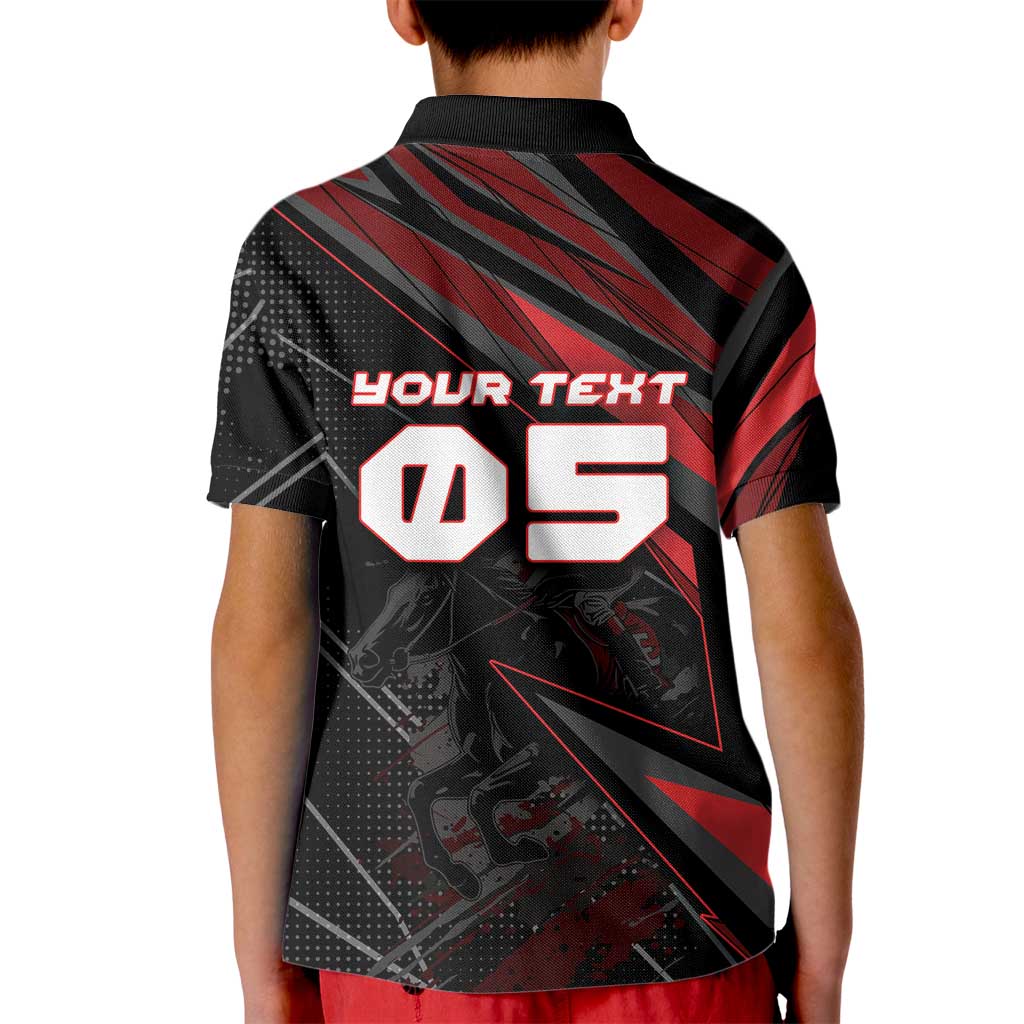 Custom Horse Racing Kid Polo Shirt Giddy Up