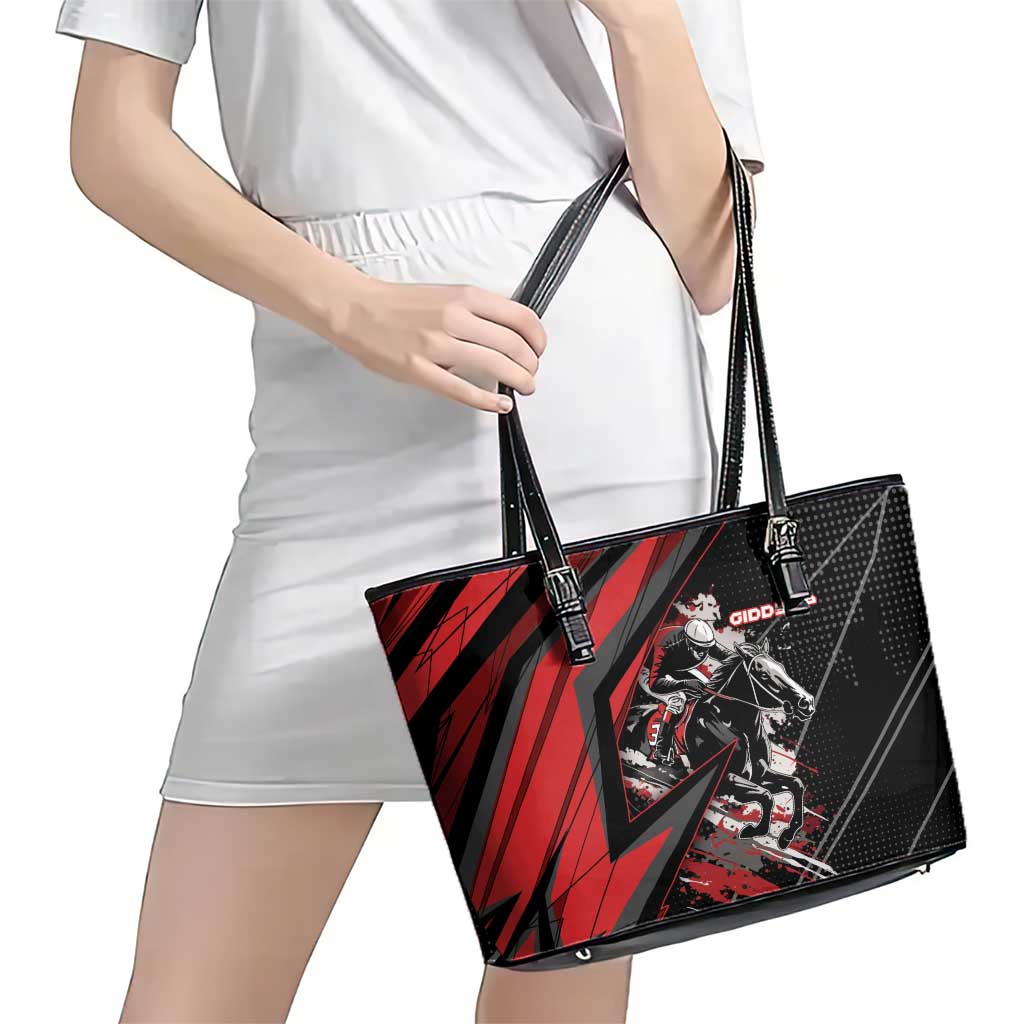 Horse Racing Leather Tote Bag Giddy Up