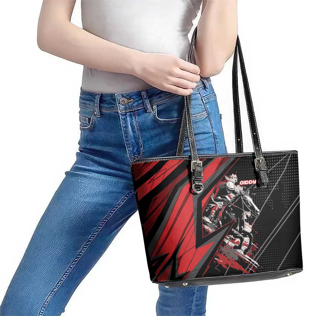 Horse Racing Leather Tote Bag Giddy Up