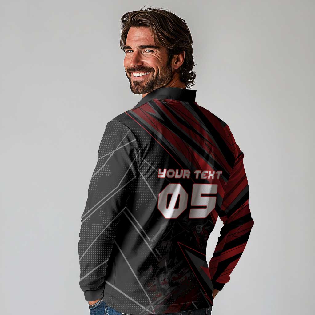 Custom Horse Racing Long Sleeve Polo Shirt Giddy Up