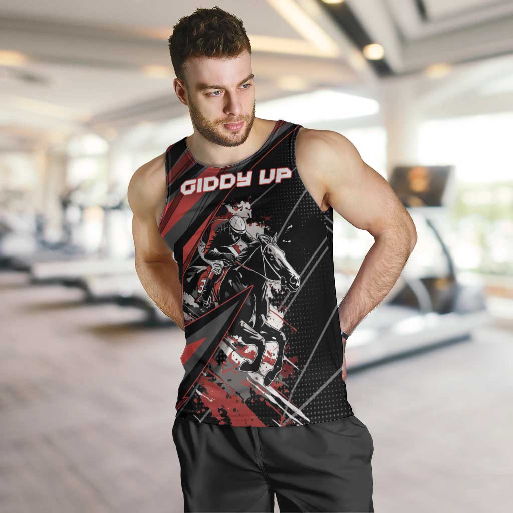 Custom Horse Racing Men Tank Top Giddy Up