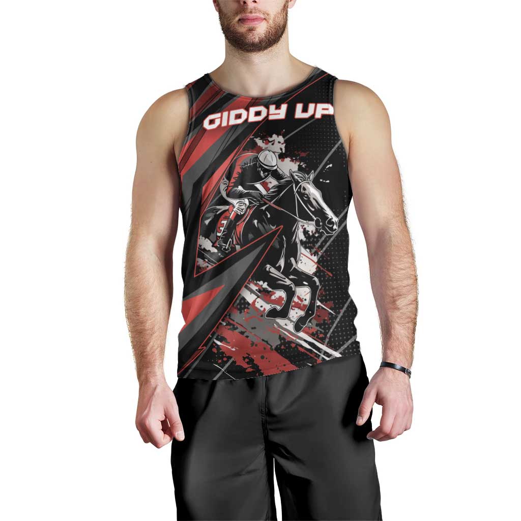 Custom Horse Racing Men Tank Top Giddy Up