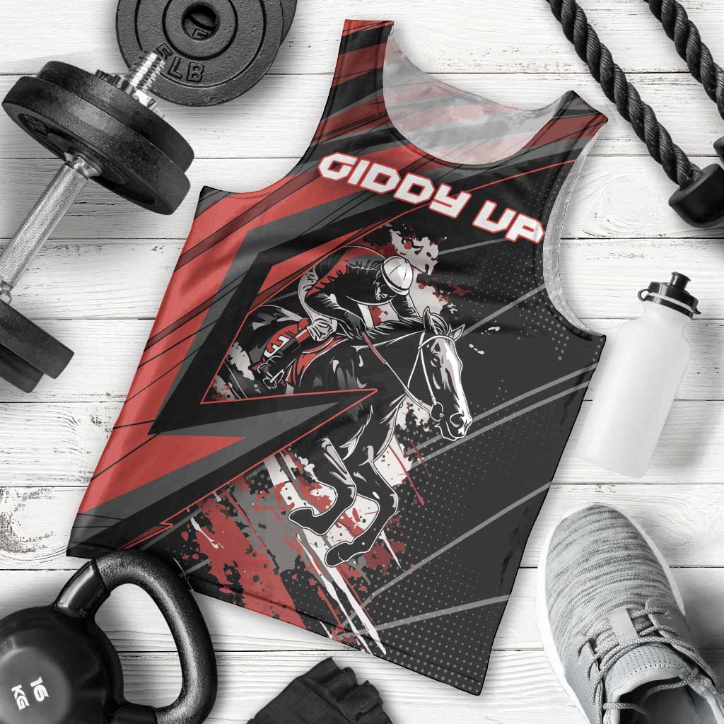 Custom Horse Racing Men Tank Top Giddy Up