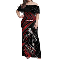 Custom Horse Racing Off Shoulder Maxi Dress Giddy Up