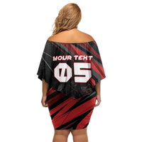 Custom Horse Racing Off Shoulder Short Dress Giddy Up