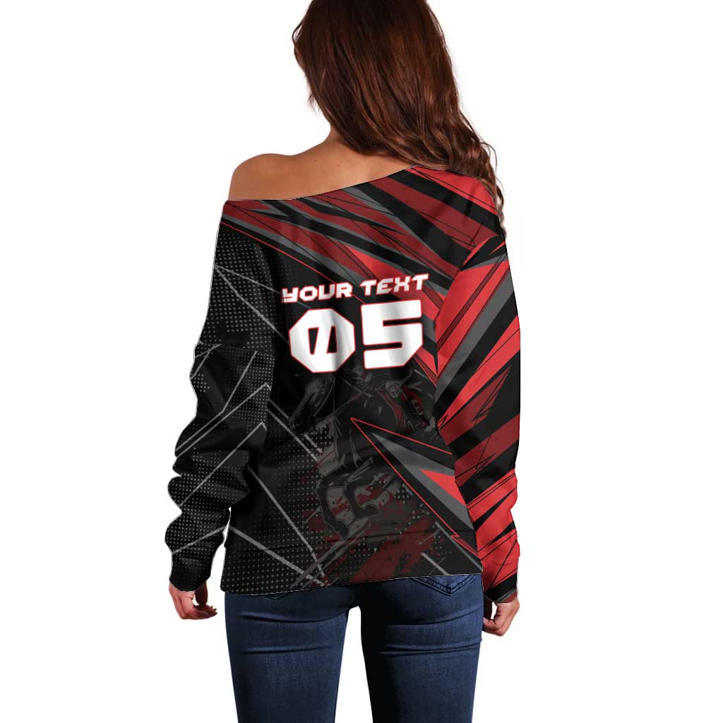 Custom Horse Racing Off Shoulder Sweater Giddy Up