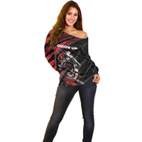 Custom Horse Racing Off Shoulder Sweater Giddy Up