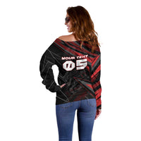 Custom Horse Racing Off Shoulder Sweater Giddy Up