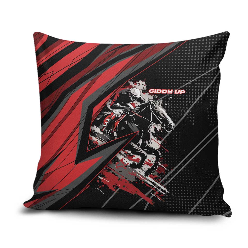 Horse Racing Pillow Cover Giddy Up