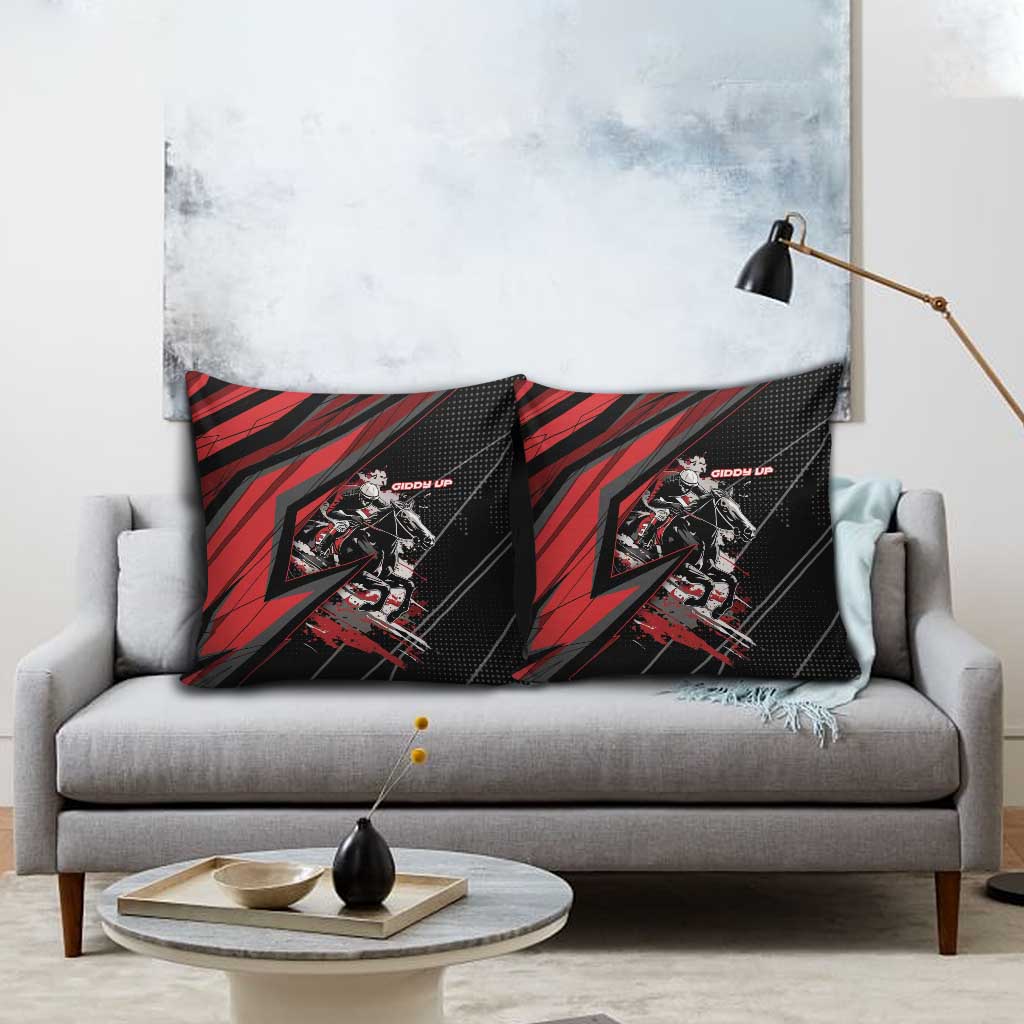 Horse Racing Pillow Cover Giddy Up