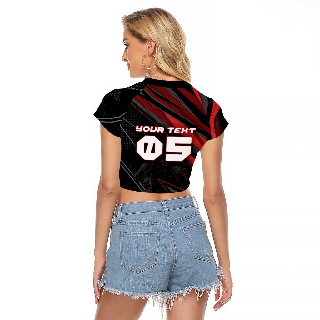 Custom Horse Racing Raglan Cropped T Shirt Giddy Up