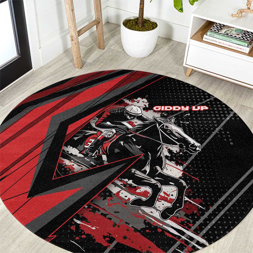 Horse Racing Round Carpet Giddy Up