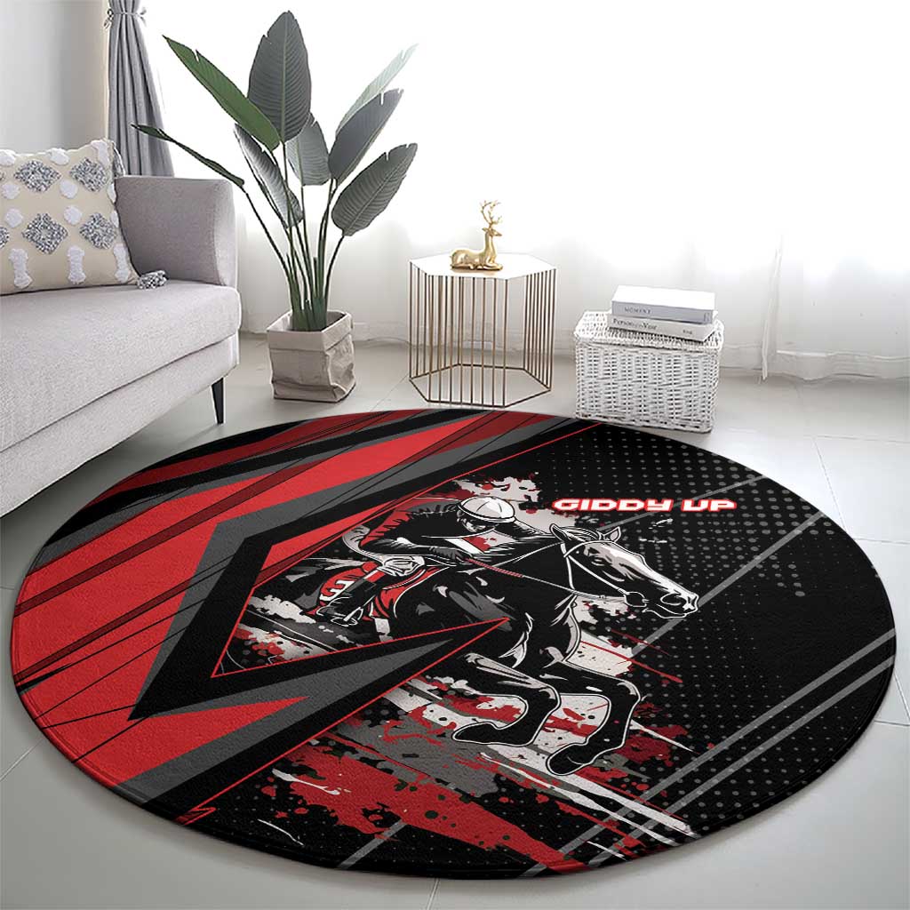 Horse Racing Round Carpet Giddy Up