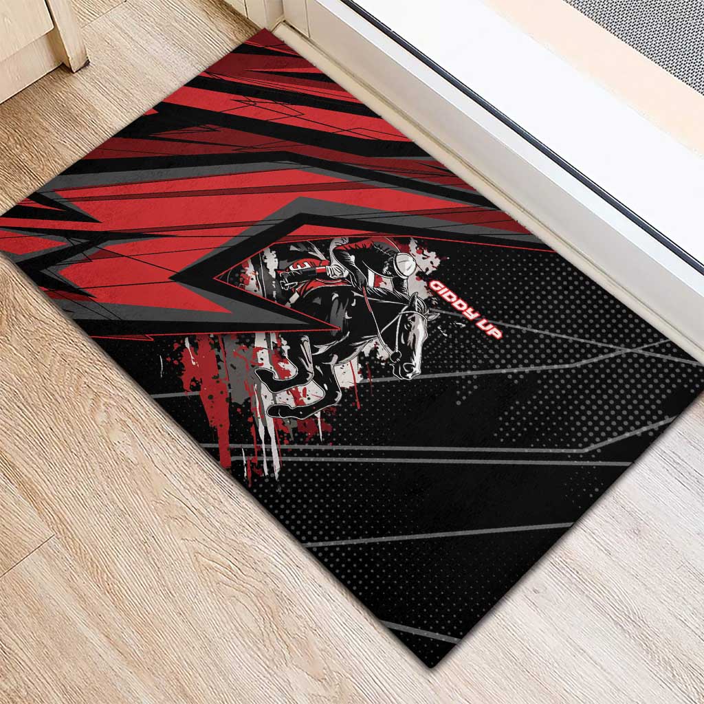 Horse Racing Rubber Doormat Giddy Up