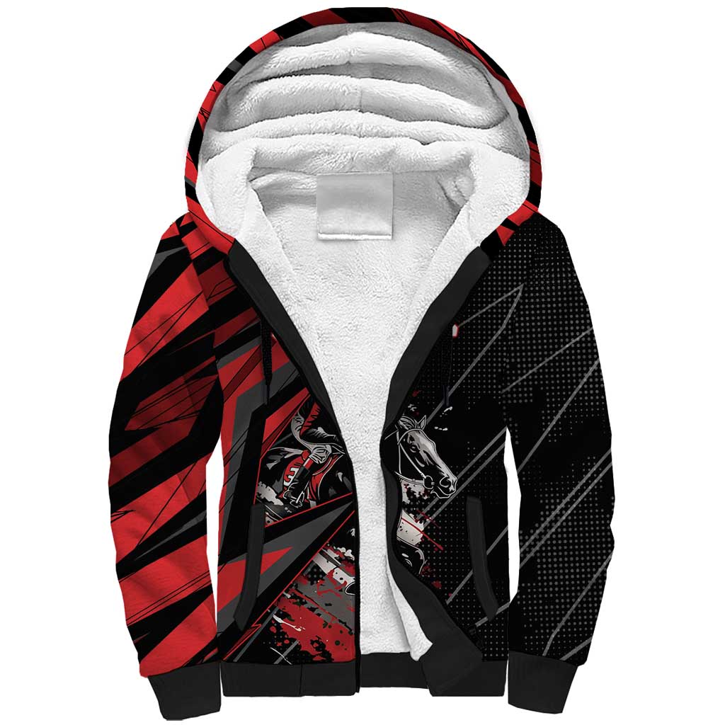 Custom Horse Racing Sherpa Hoodie Giddy Up