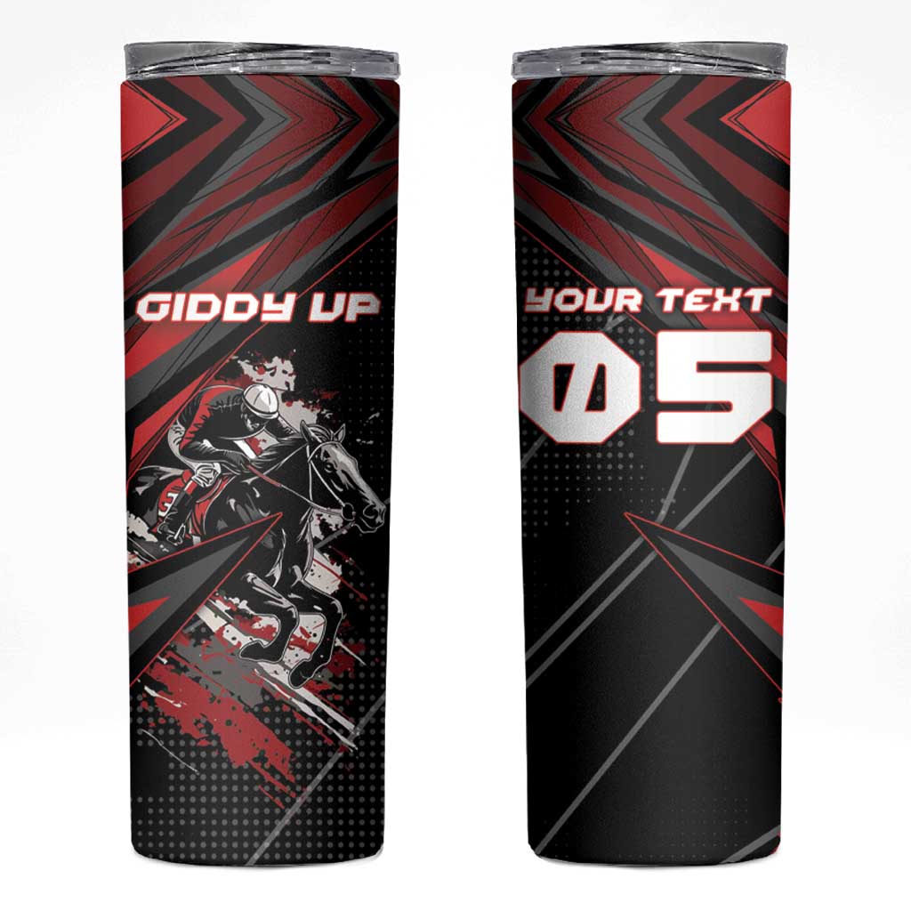 Custom Horse Racing Skinny Tumbler Giddy Up