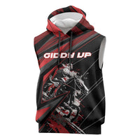 Custom Horse Racing Sleeveless Hoodie Giddy Up