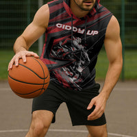 Custom Horse Racing Sleeveless Hoodie Giddy Up