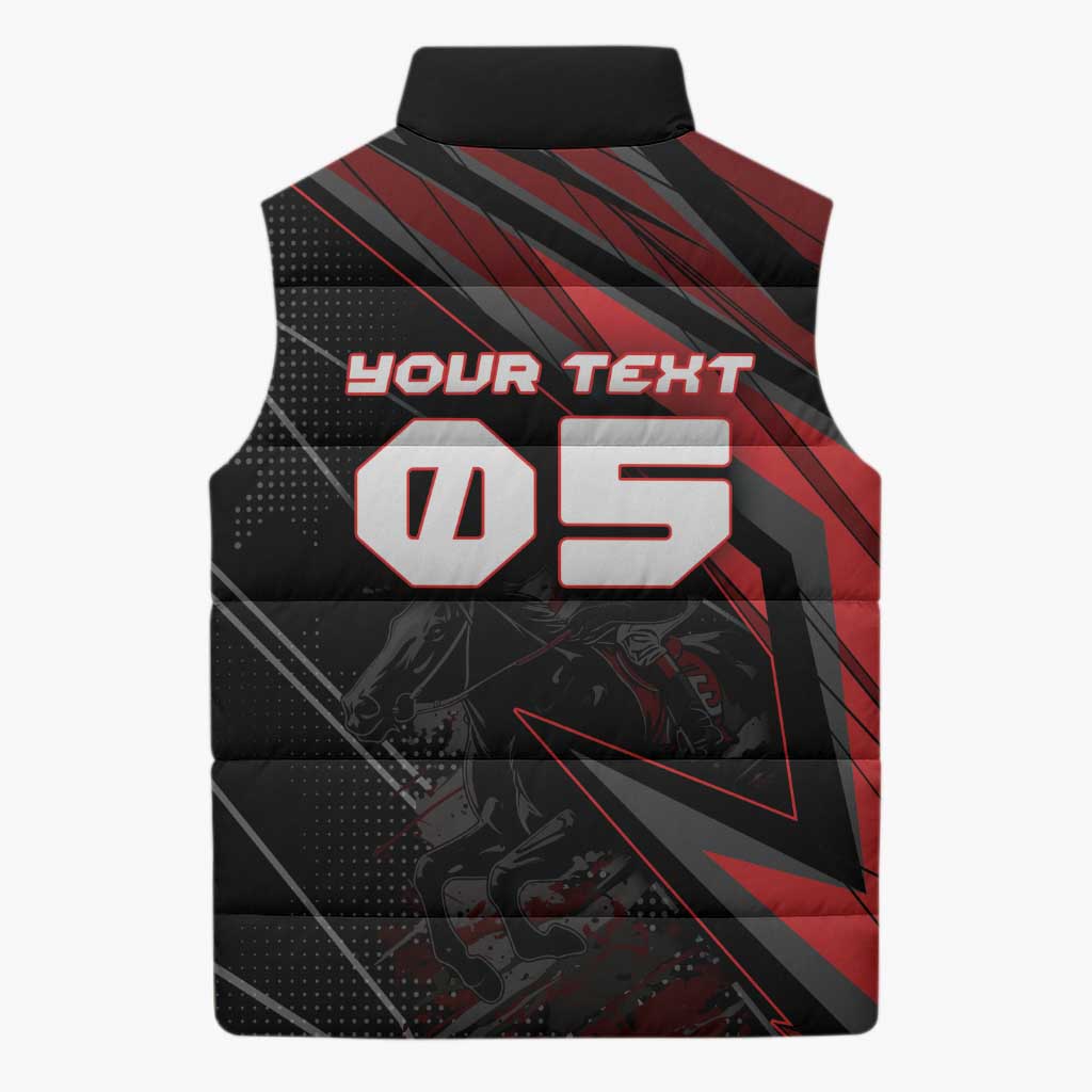 Custom Horse Racing Sleeveless Puffer Jacket Giddy Up