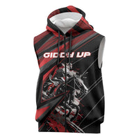 Custom Horse Racing Sleeveless Zip Hoodie Giddy Up