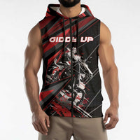Custom Horse Racing Sleeveless Zip Hoodie Giddy Up