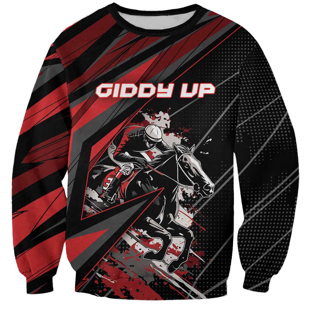 Custom Horse Racing Sweatshirt Giddy Up