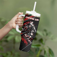 Custom Horse Racing Tumbler With Handle Giddy Up