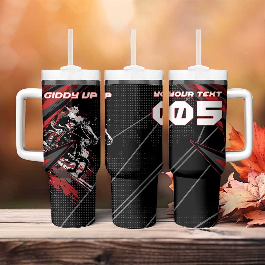Custom Horse Racing Tumbler With Handle Giddy Up