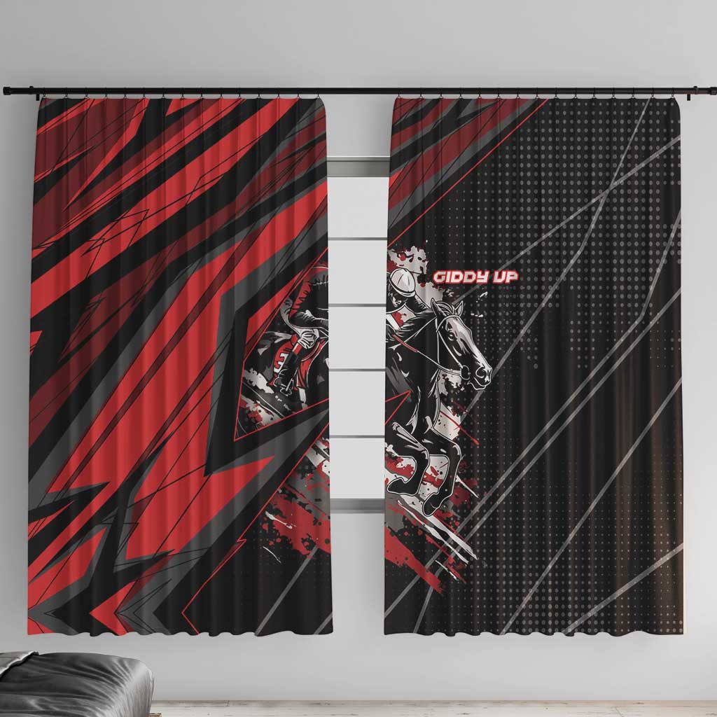 Horse Racing Window Curtain Giddy Up