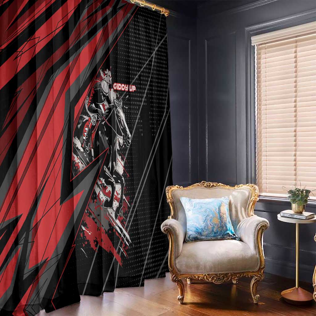 Horse Racing Window Curtain Giddy Up