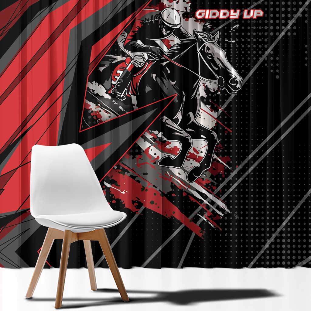 Horse Racing Window Curtain Giddy Up