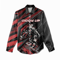 Custom Horse Racing Women Casual Shirt Giddy Up