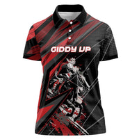Custom Horse Racing Women Polo Shirt Giddy Up