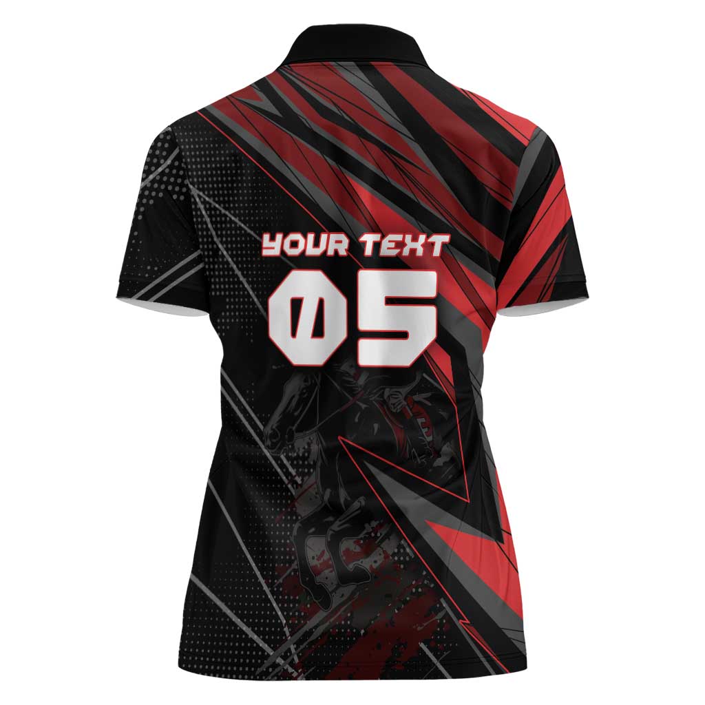 Custom Horse Racing Women Polo Shirt Giddy Up