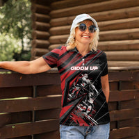 Custom Horse Racing Women Polo Shirt Giddy Up