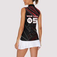 Custom Horse Racing Women Sleeveless Polo Shirt Giddy Up