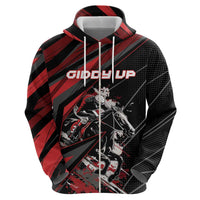 Custom Horse Racing Zip Hoodie Giddy Up