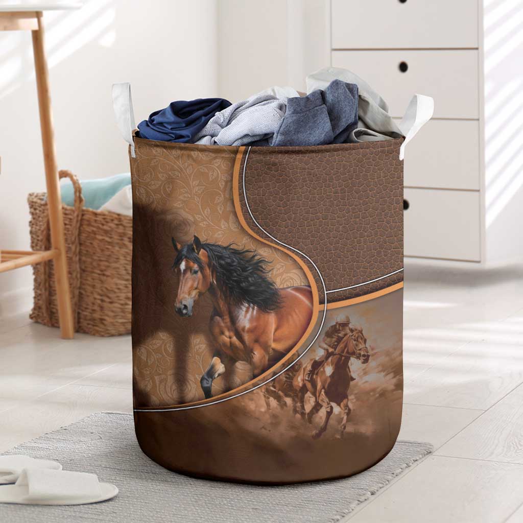 Horse Racing Laundry Basket Royal Race Leather Effect