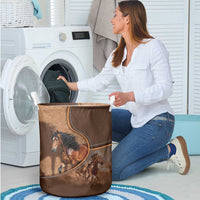 Horse Racing Laundry Basket Royal Race Leather Effect