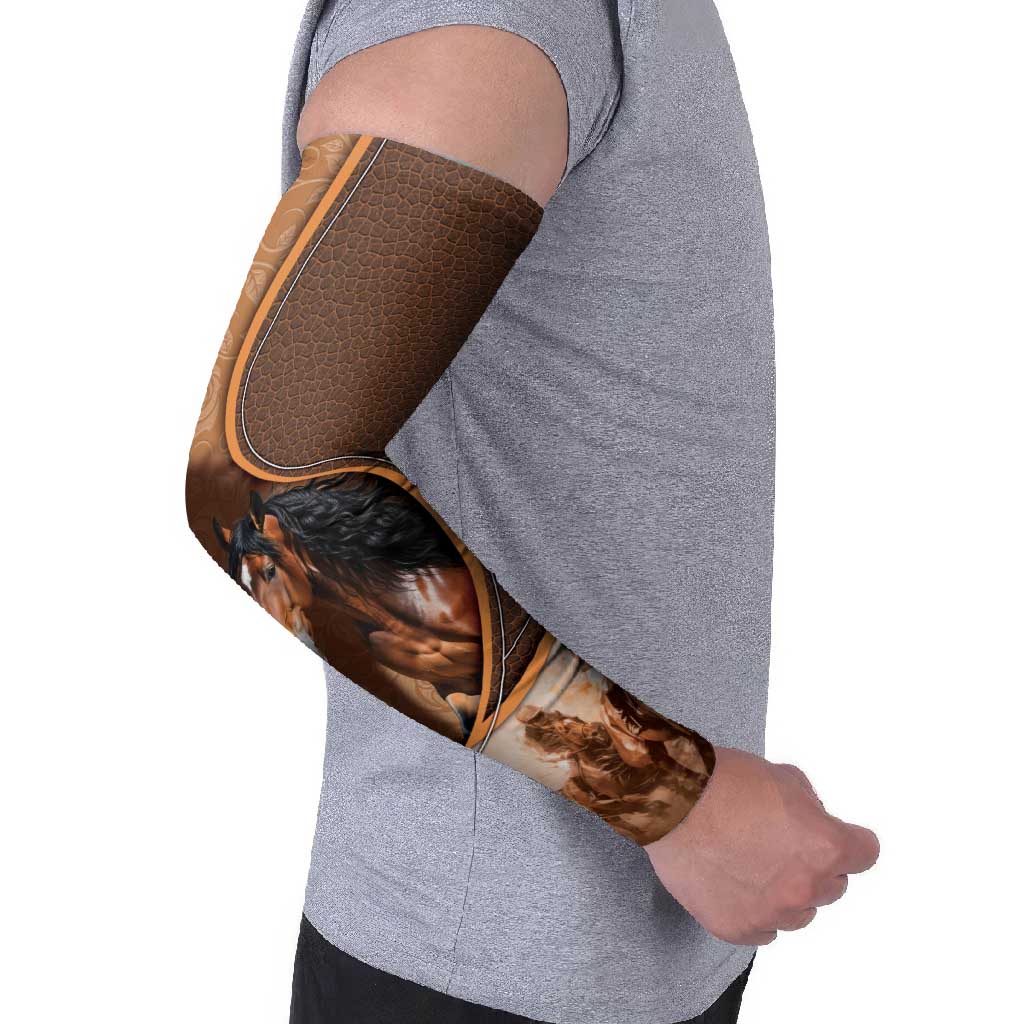 Personalized Horse Racing Arm Sleeves Royal Race Leather Effect