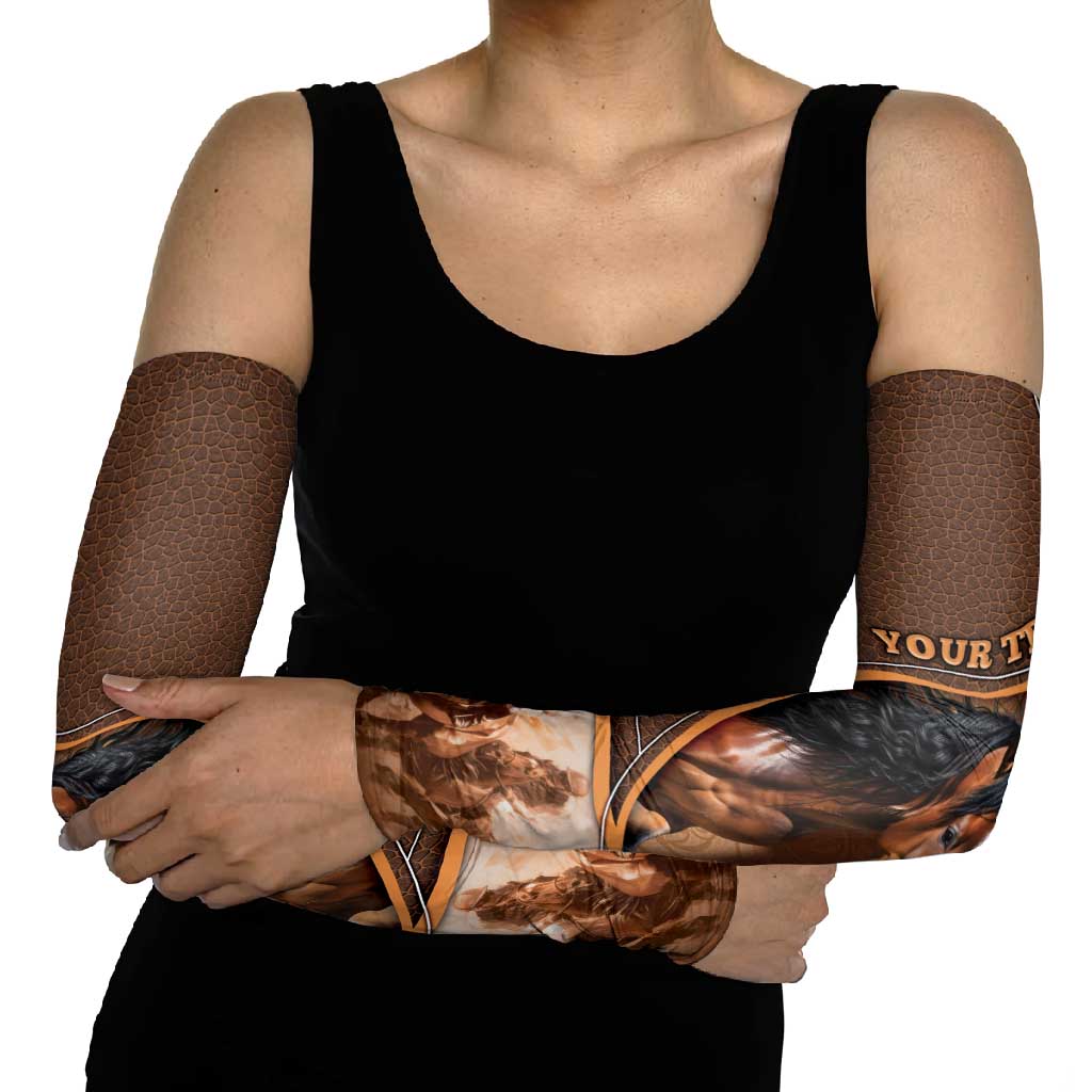 Personalized Horse Racing Arm Sleeves Royal Race Leather Effect
