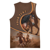 Personalized Horse Racing Basketball Jersey Royal Race Leather Effect