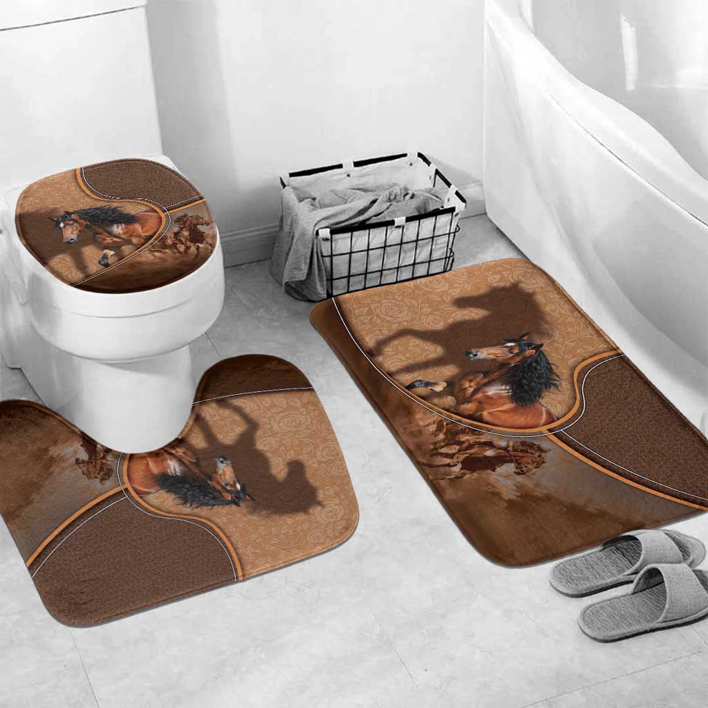 Horse Racing Bathroom Set Royal Race Leather Effect