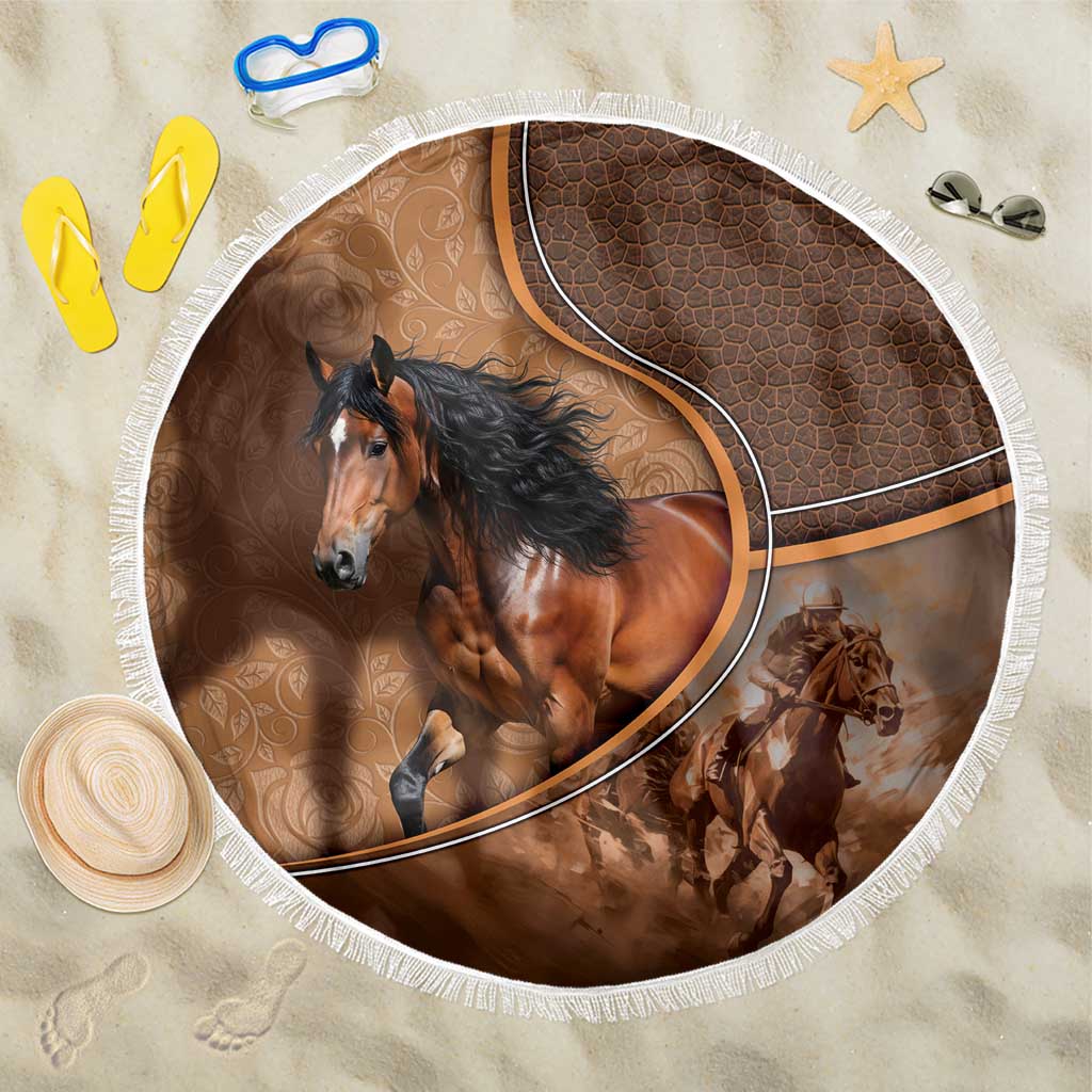 Horse Racing Beach Blanket Royal Race Leather Effect