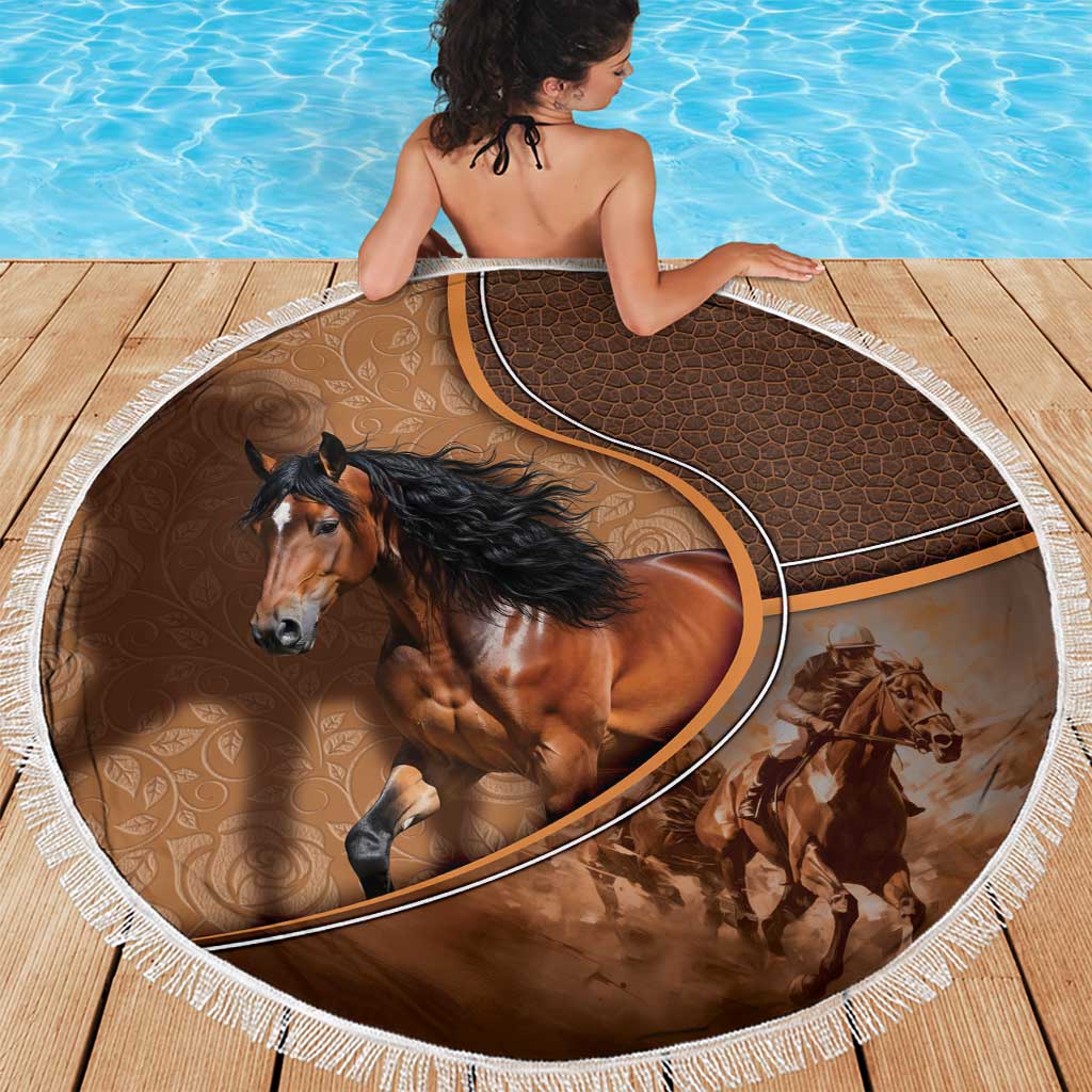 Horse Racing Beach Blanket Royal Race Leather Effect