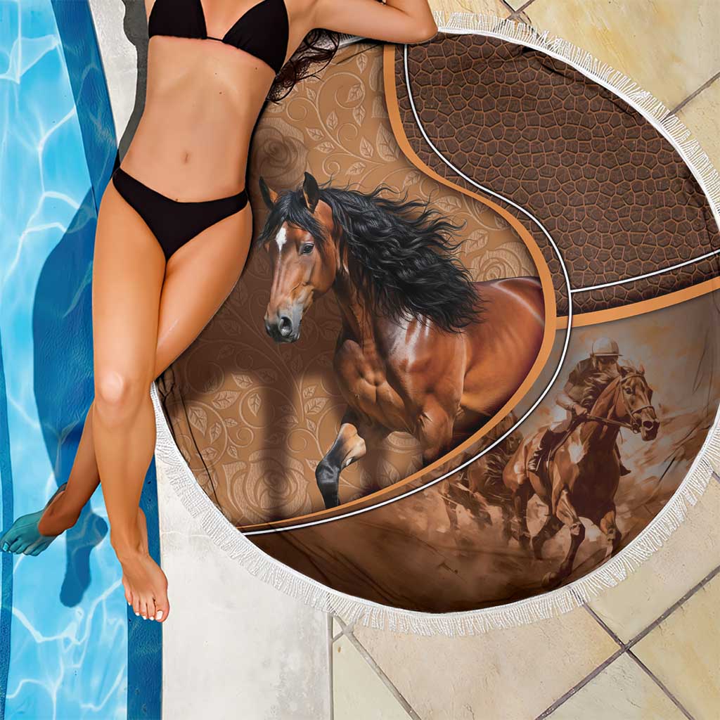Horse Racing Beach Blanket Royal Race Leather Effect