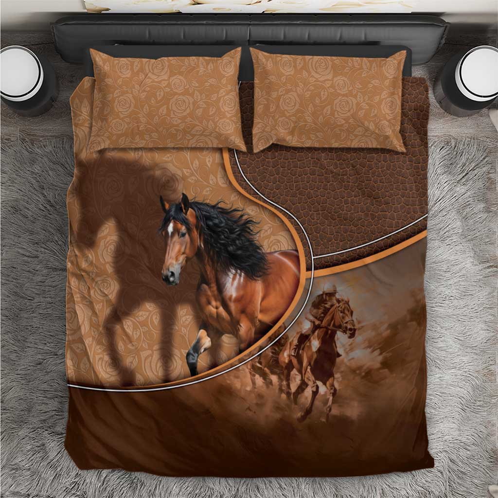 Horse Racing Bedding Set Royal Race Leather Effect