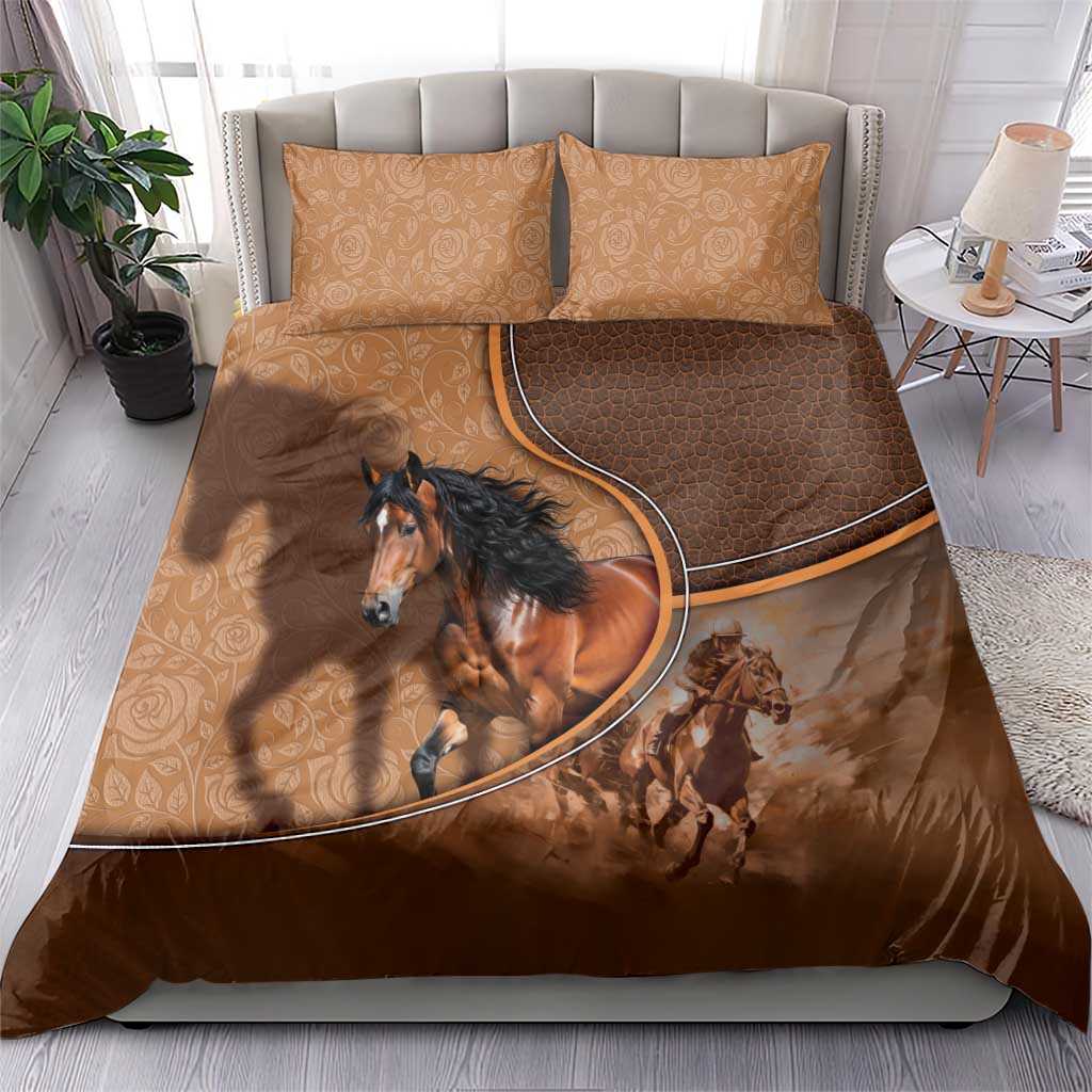 Horse Racing Bedding Set Royal Race Leather Effect
