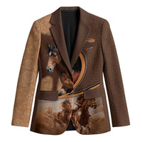 Personalized Horse Racing Blazer Royal Race Leather Effect
