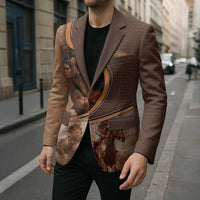 Personalized Horse Racing Blazer Royal Race Leather Effect